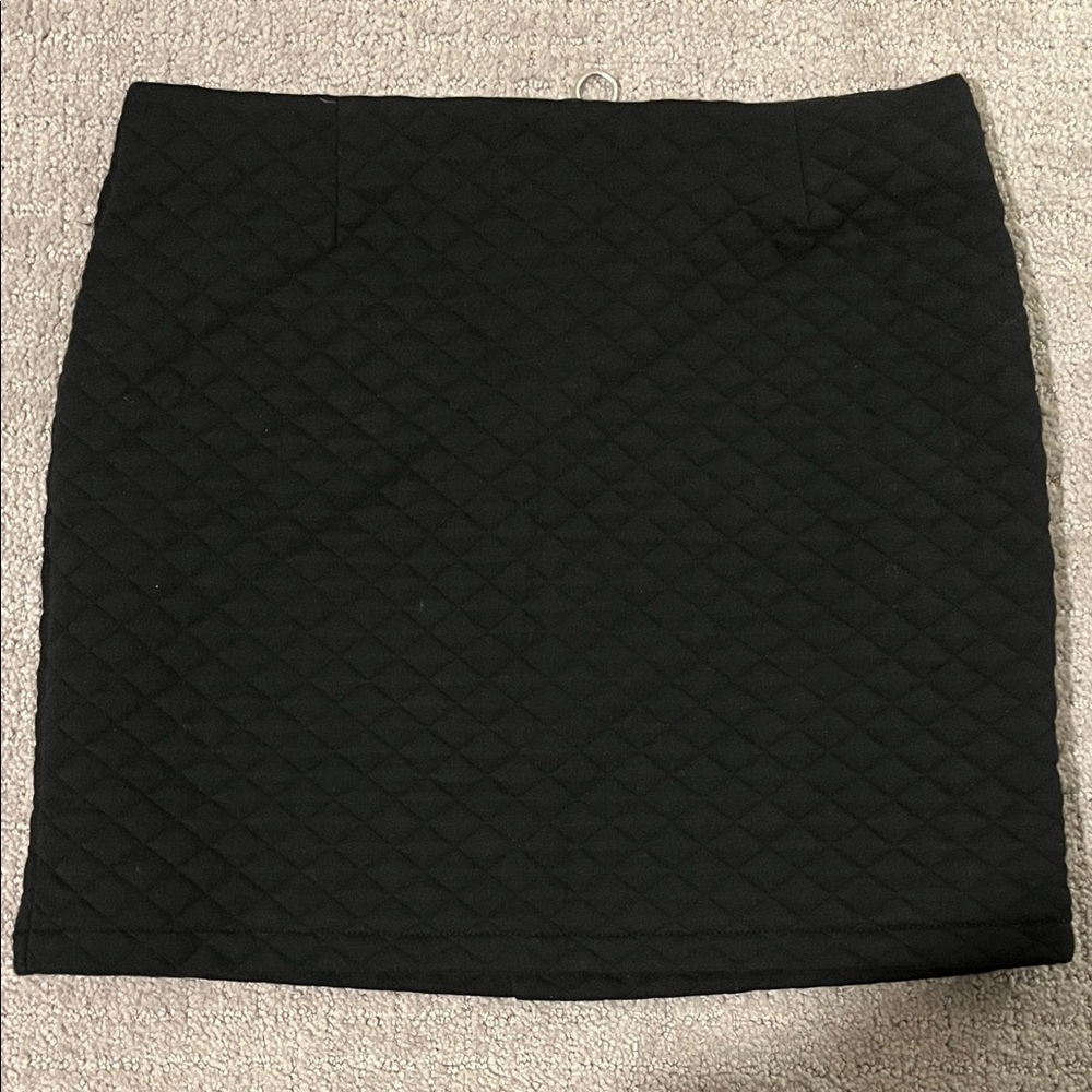Quilted Black Mini Skirt